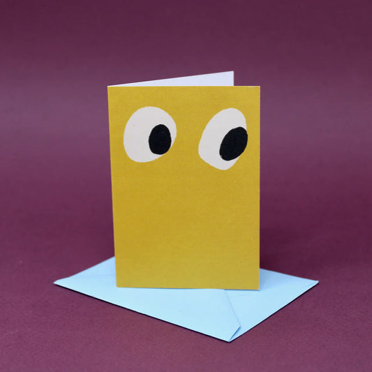 Mini Googly Eye card - Yellow