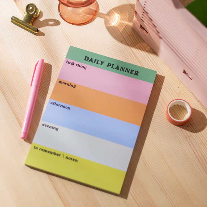 Rainbow coloured daily planner pad for the Pencil Me In stationery shop