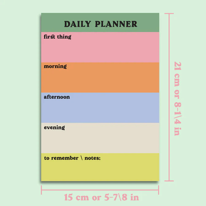 Rainbow coloured daily planner pad for the Pencil Me In stationery shop