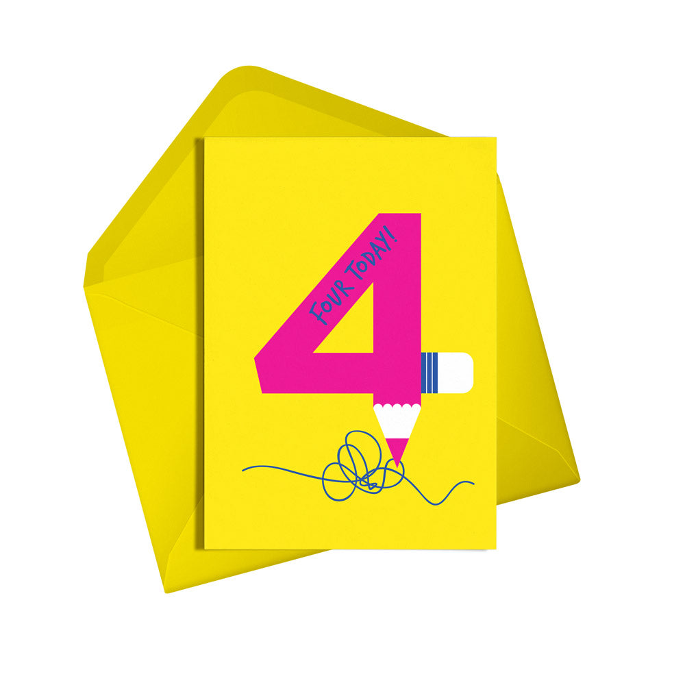 4th birthday pencil