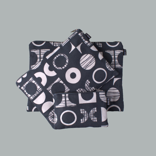 Grey Shapes Pencil case and Pouches