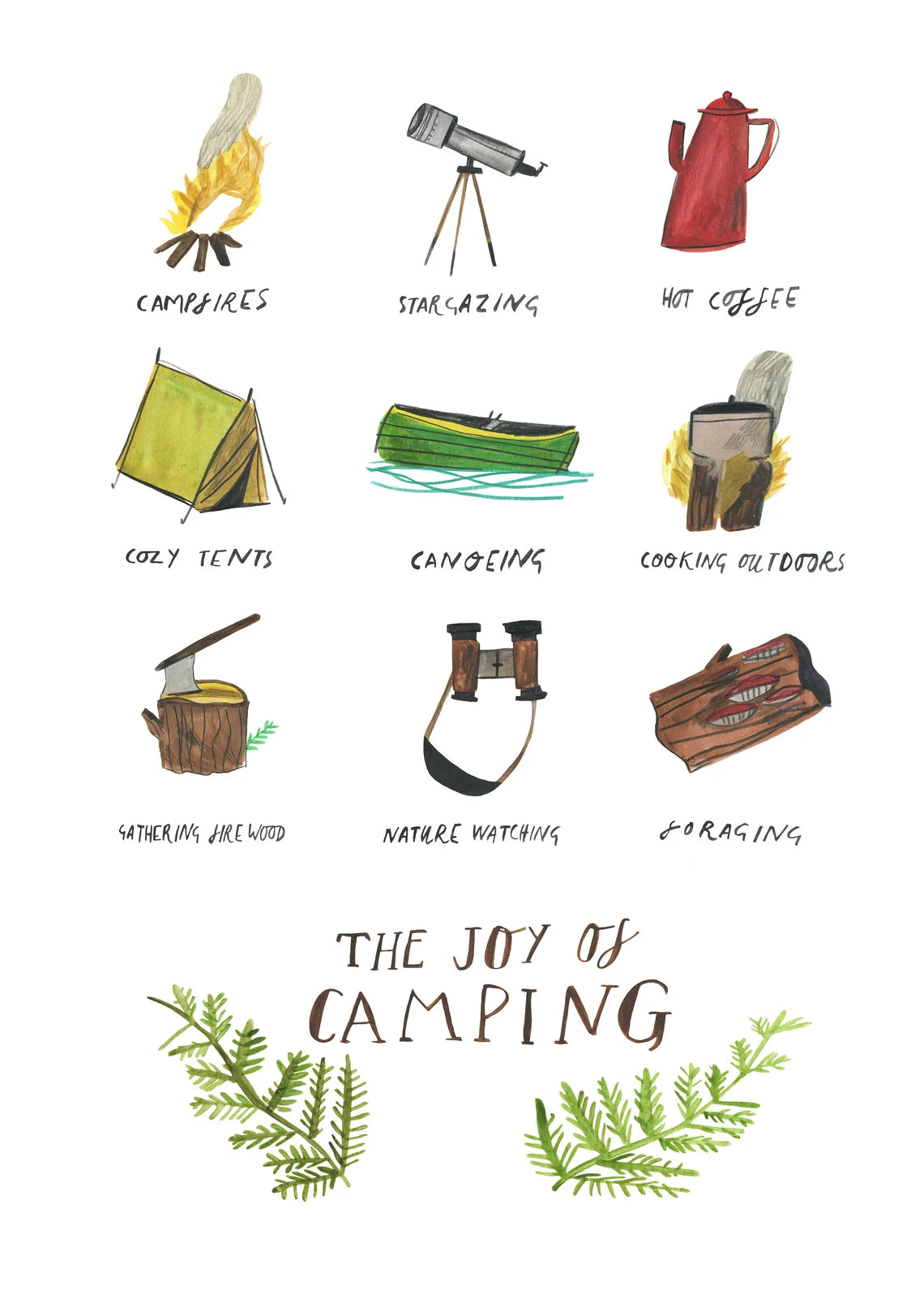 The joy of camping A4 Print
