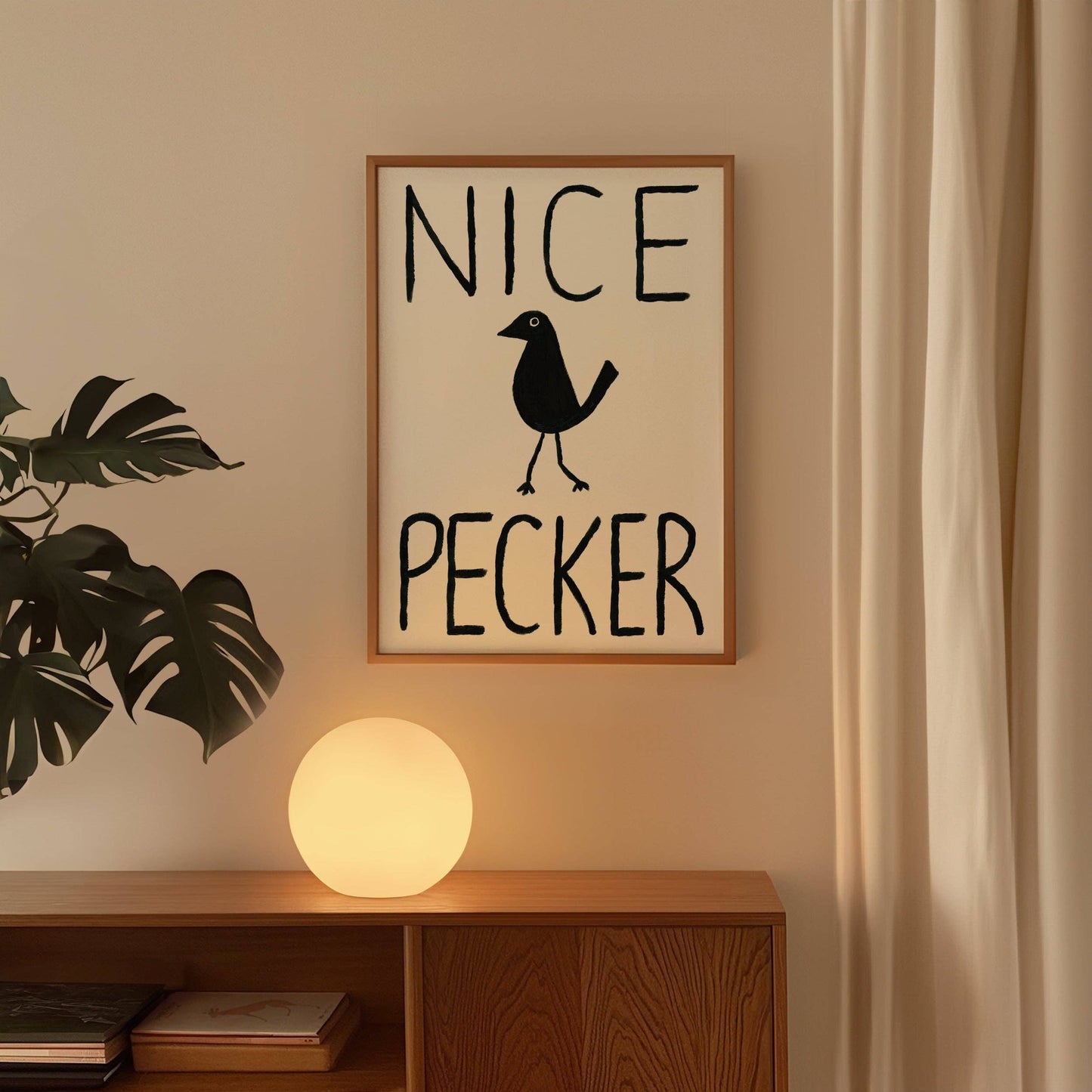 Nice Pecker Hand Painted Print A4