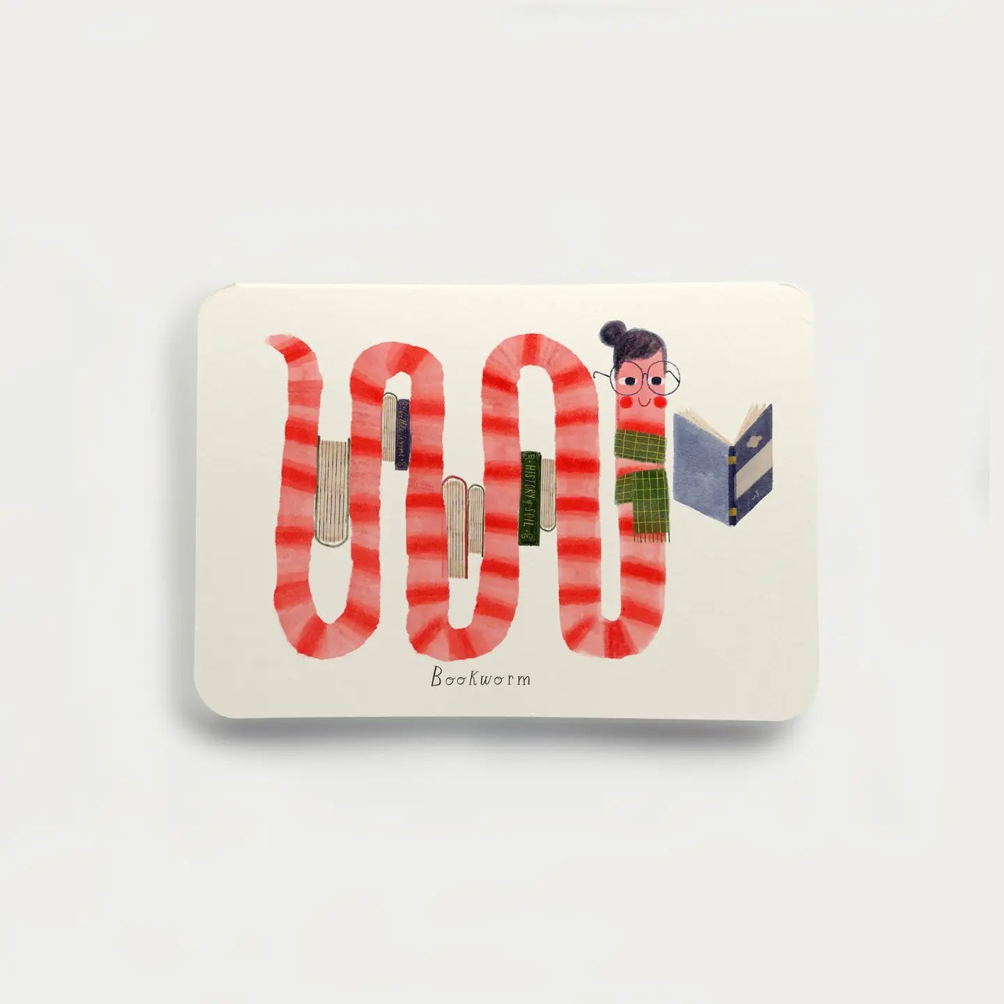 Cozy Book Worm Card