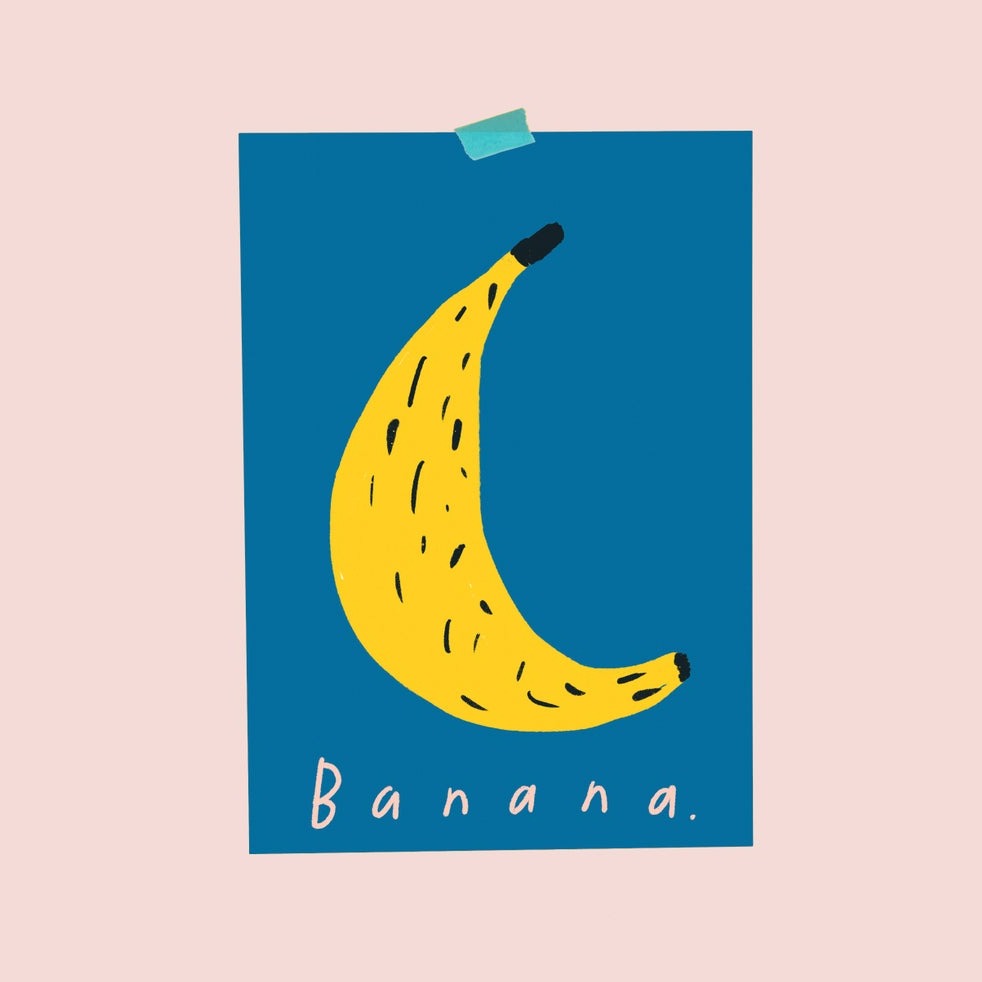 Banana A4 print from the Pencil Me In stationery shop
