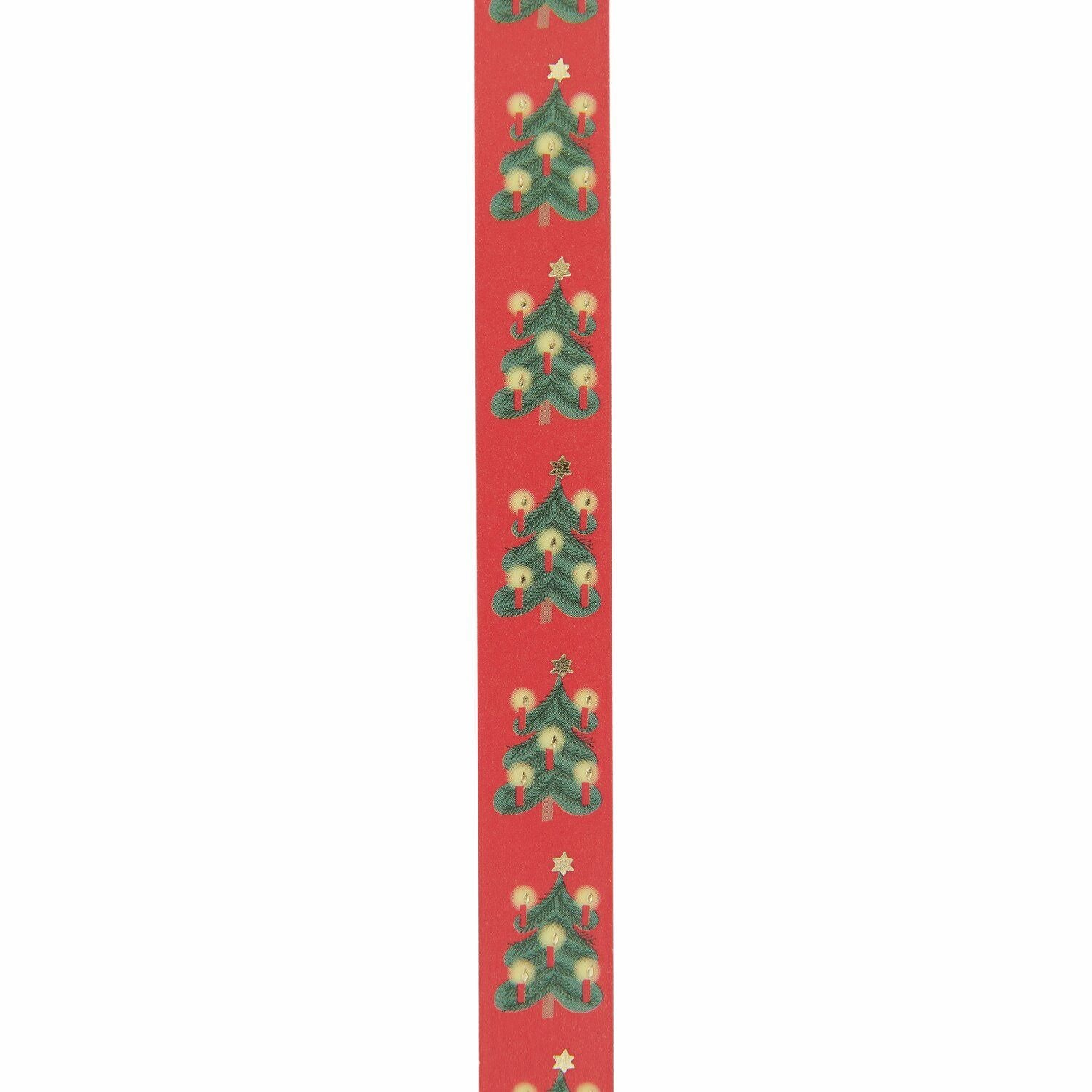 A roll of decorative tape with Christmas tree and candle design from the Pencil Me In stationery shop. 