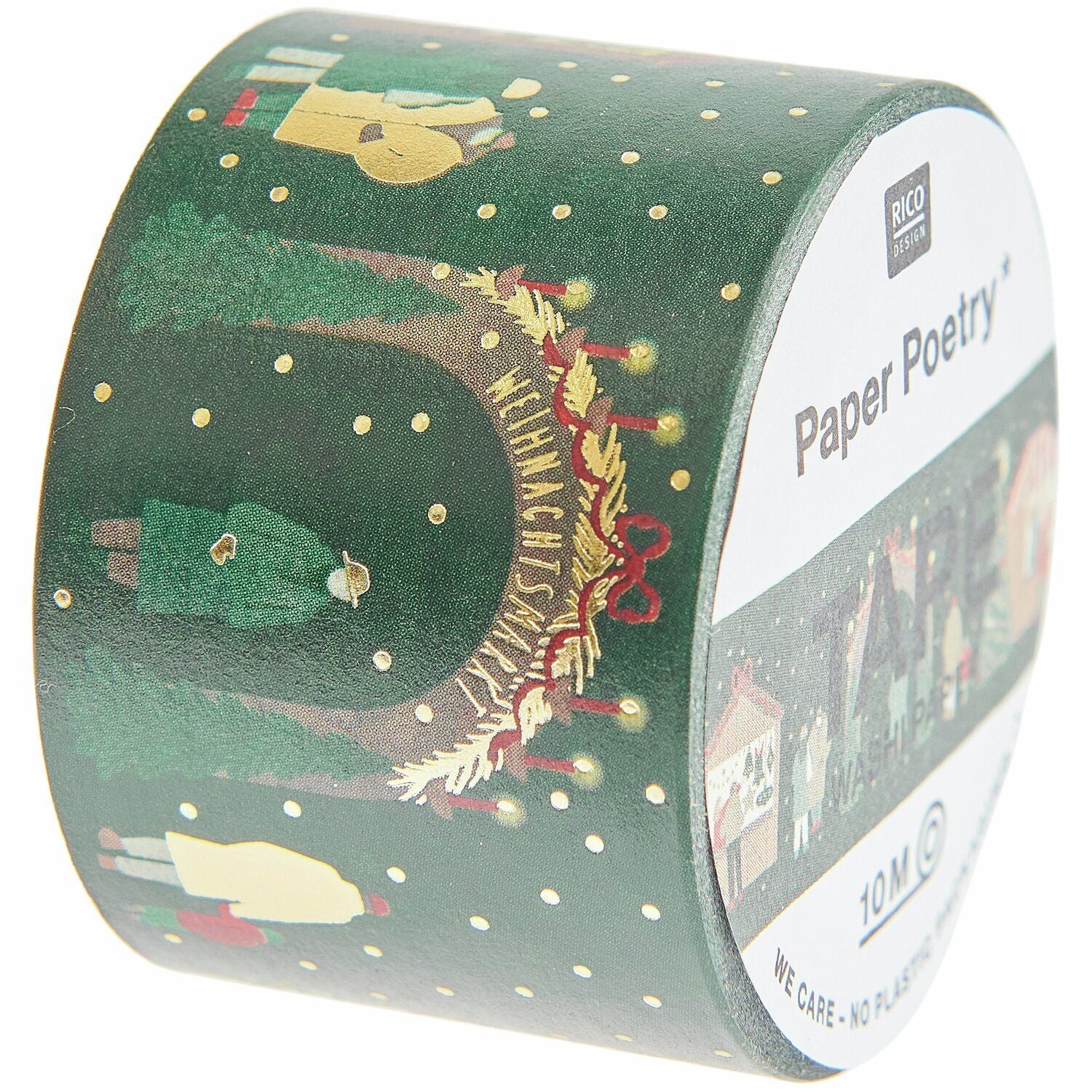 A roll of decorative tape with a Christmas market design from the Pencil Me In stationery shop.