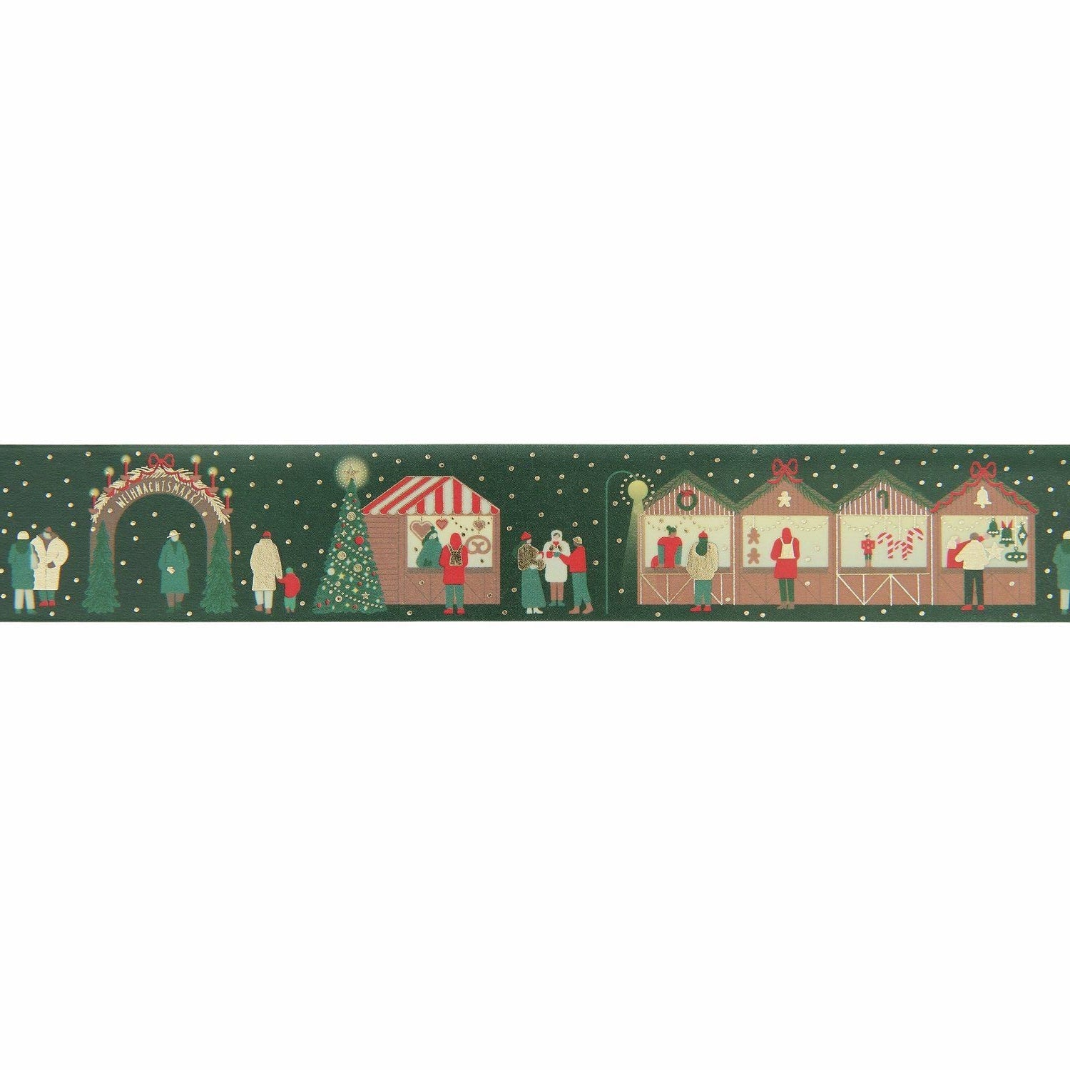 A roll of decorative tape with a Christmas market design from the Pencil Me In stationery shop.