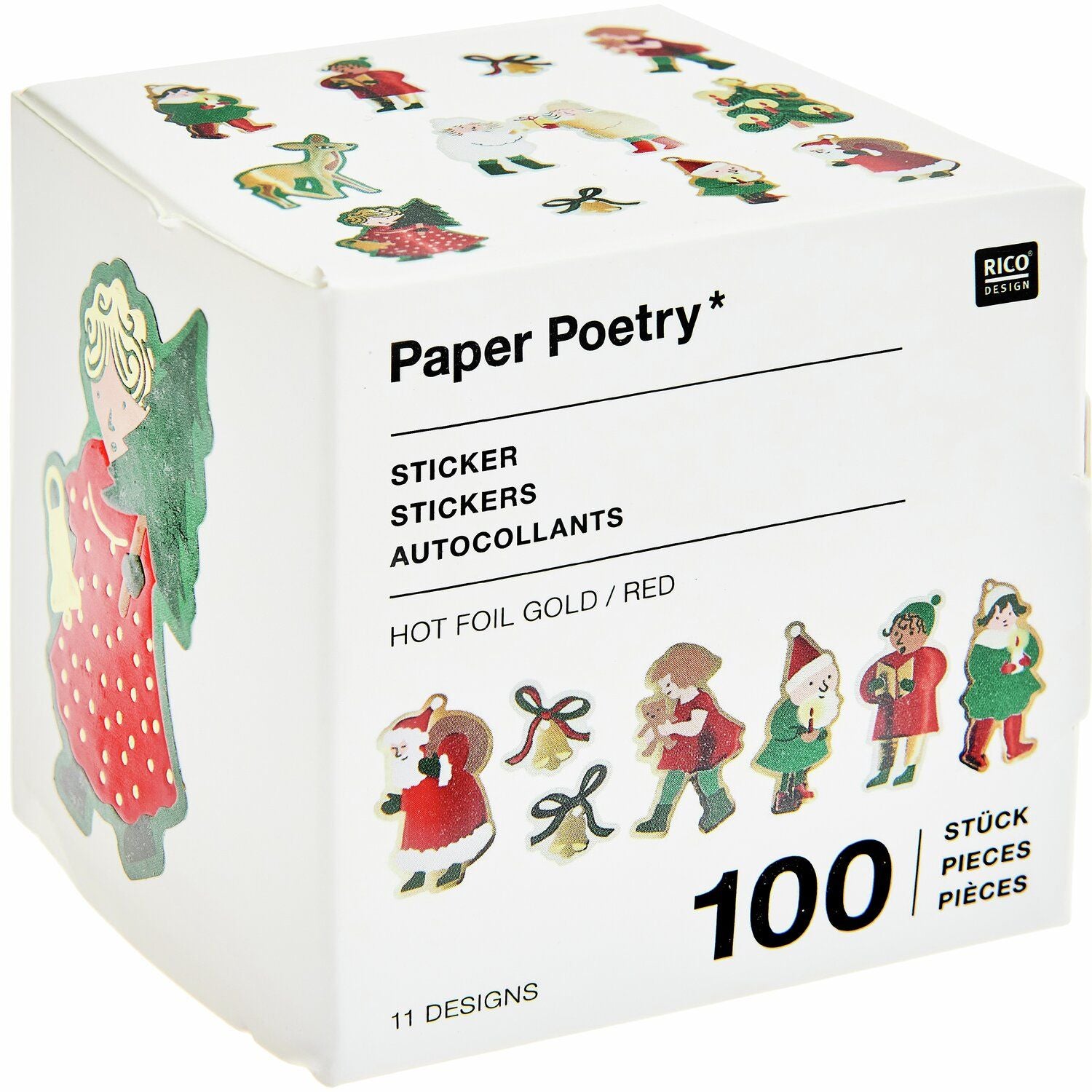 A Set of Christmas-themed figurines stickers from the Pencil Me In stationery shop.