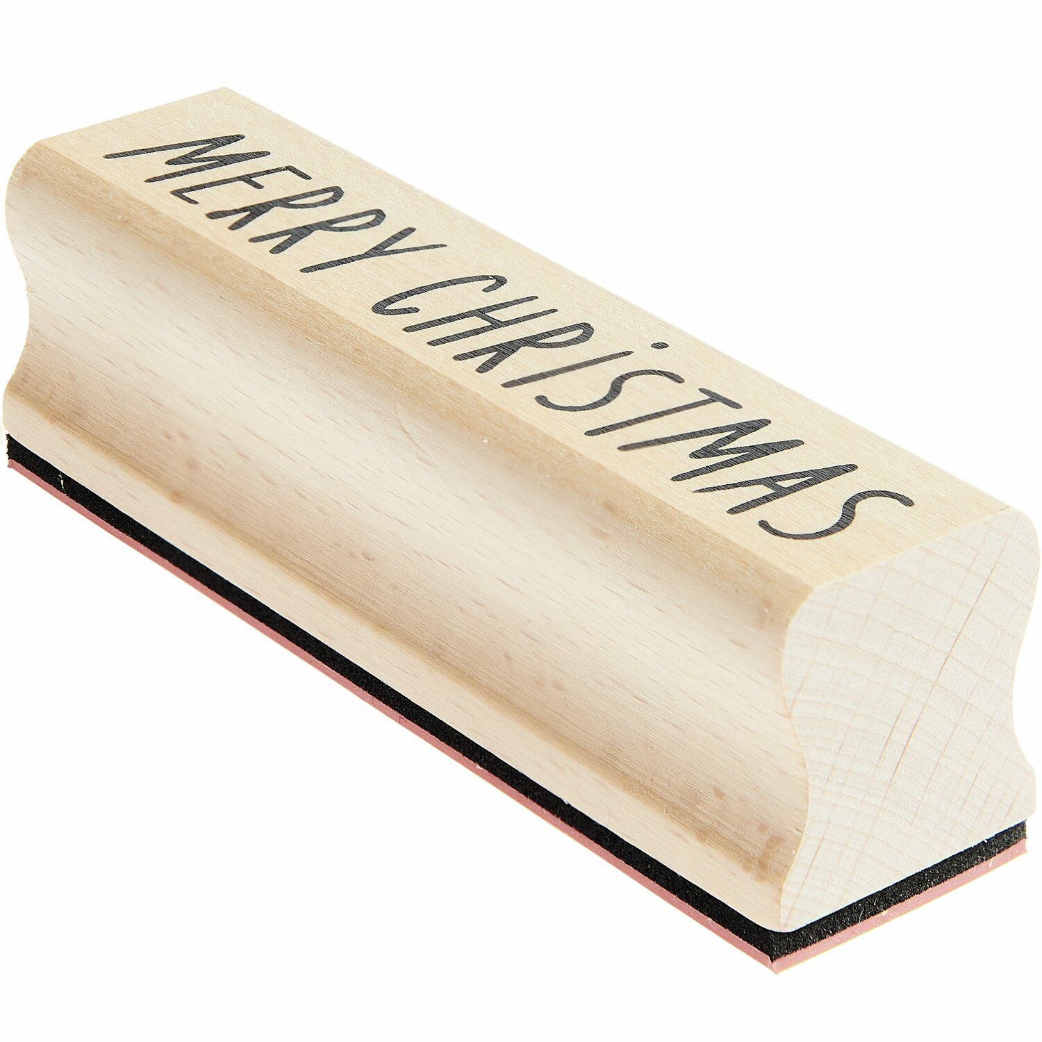 A wooden Merry Christmas stamp from the Pencil Me in stationery shop. 