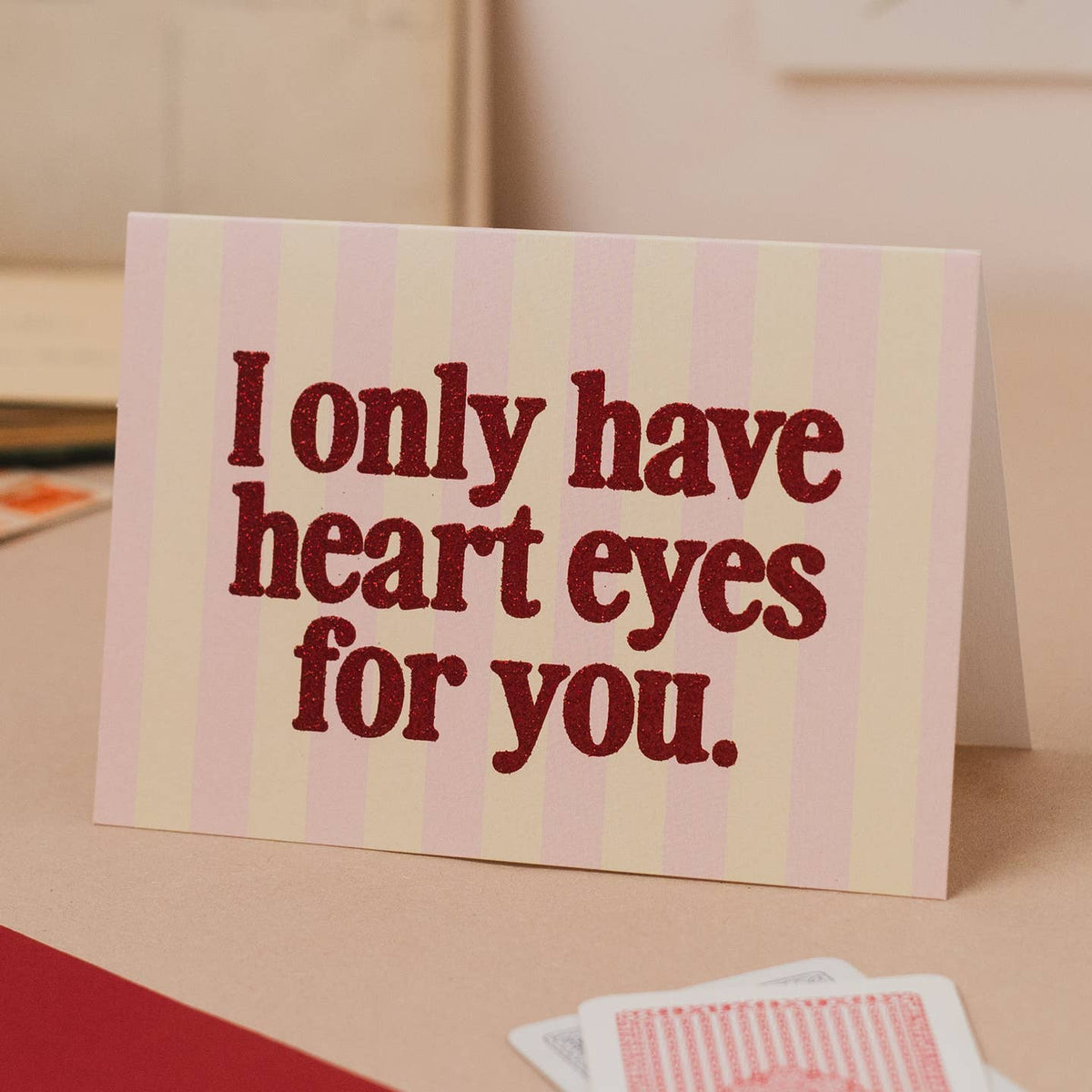 Heart Eyes glitter card