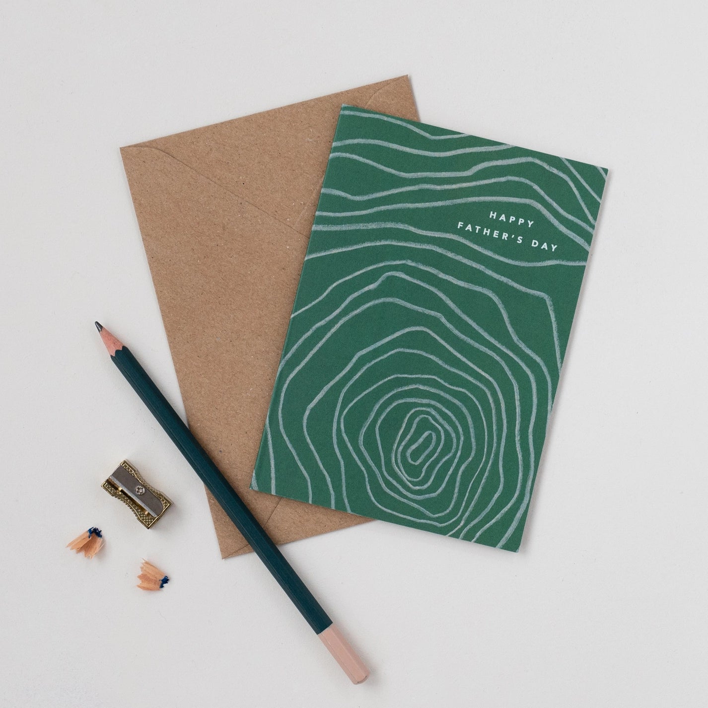 Green Contour Father's Day Card