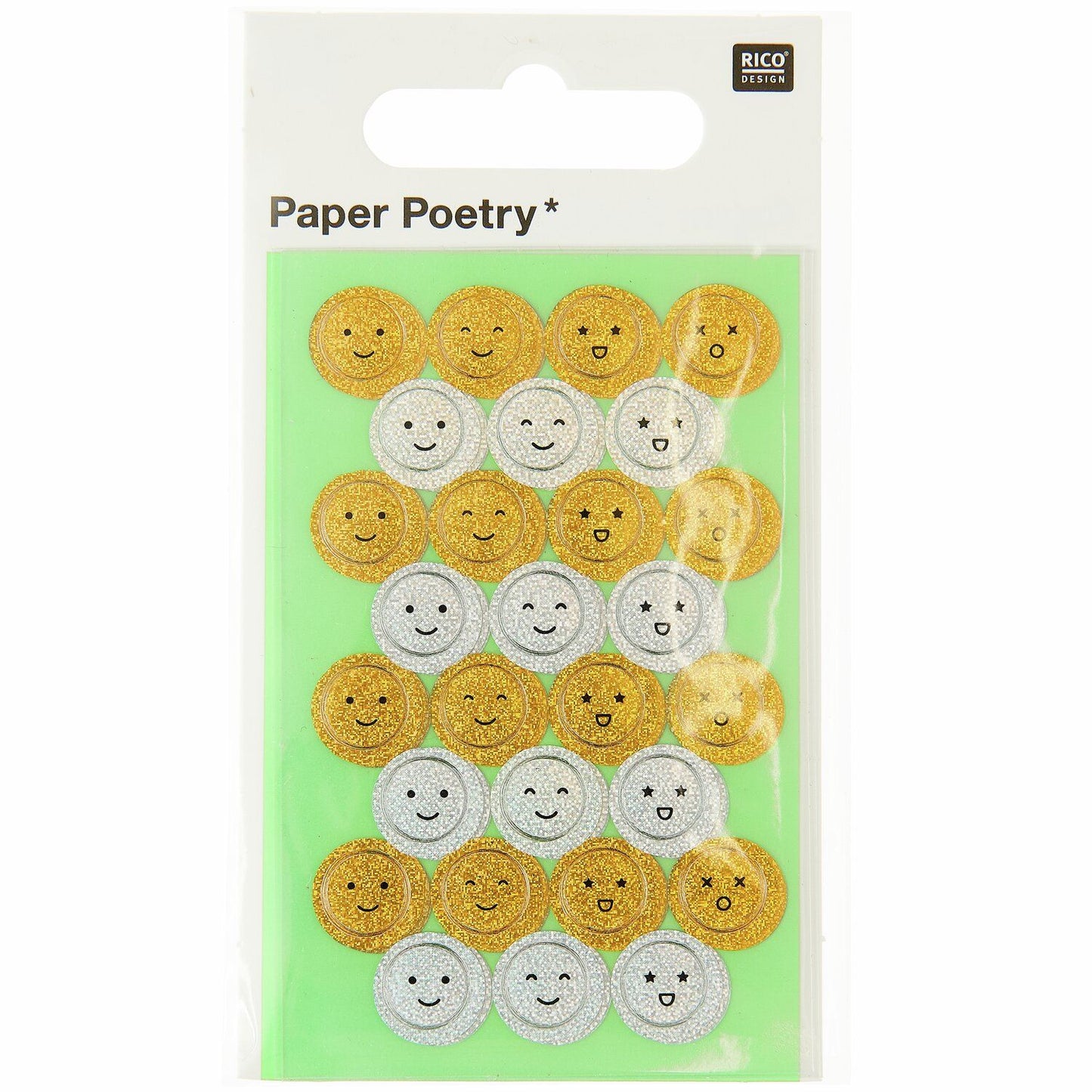 Mini foil faces stickers