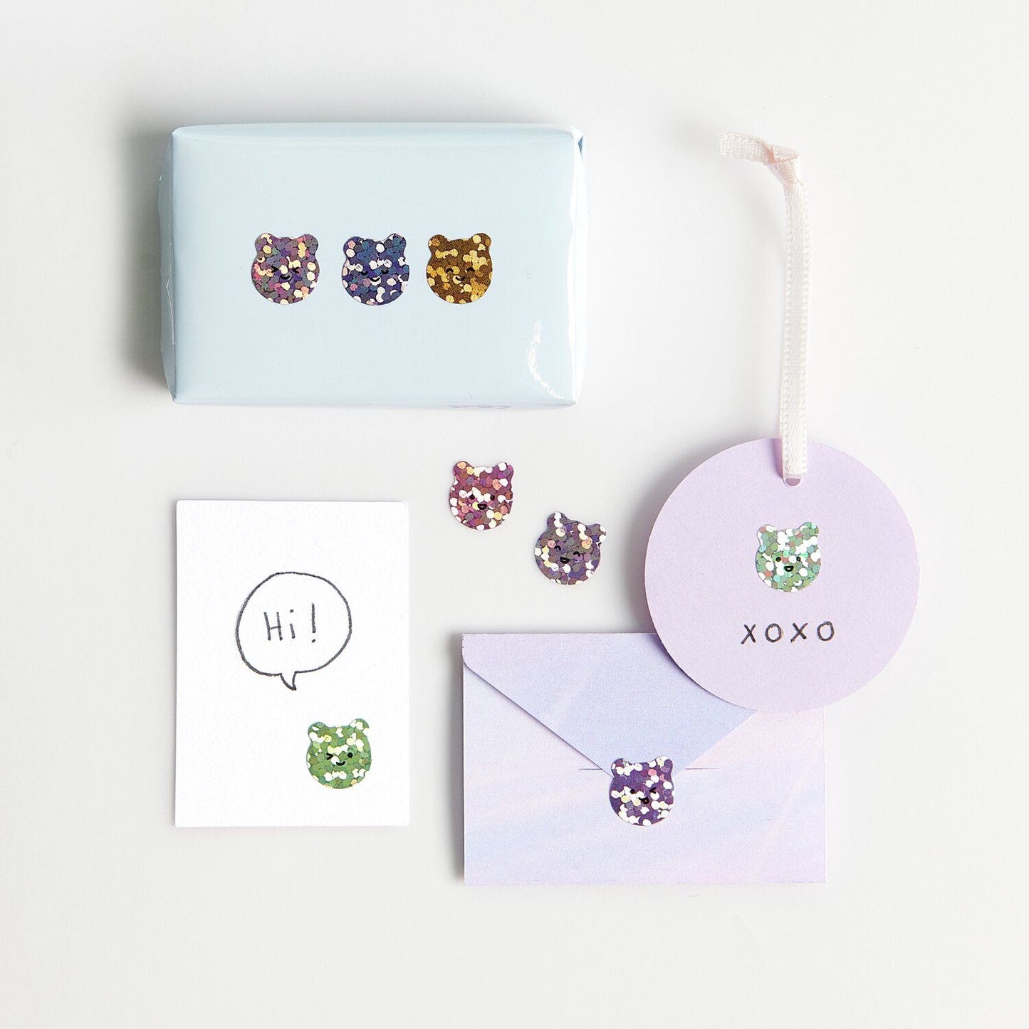 Mini holographic Bear stickers
