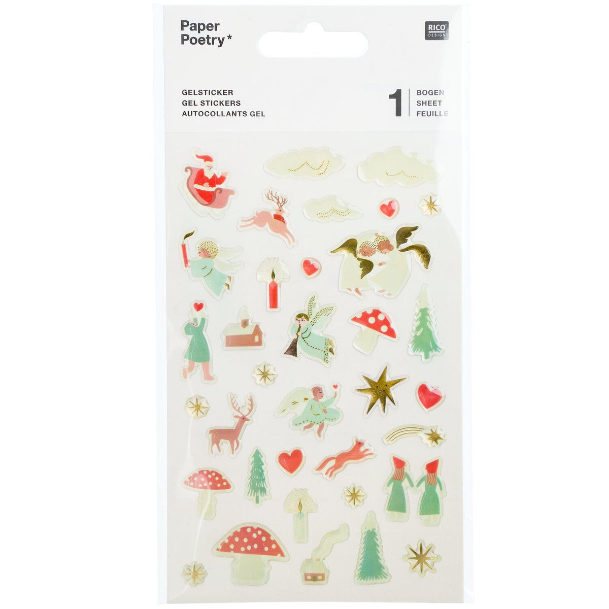 Christmas Advent gel stickers