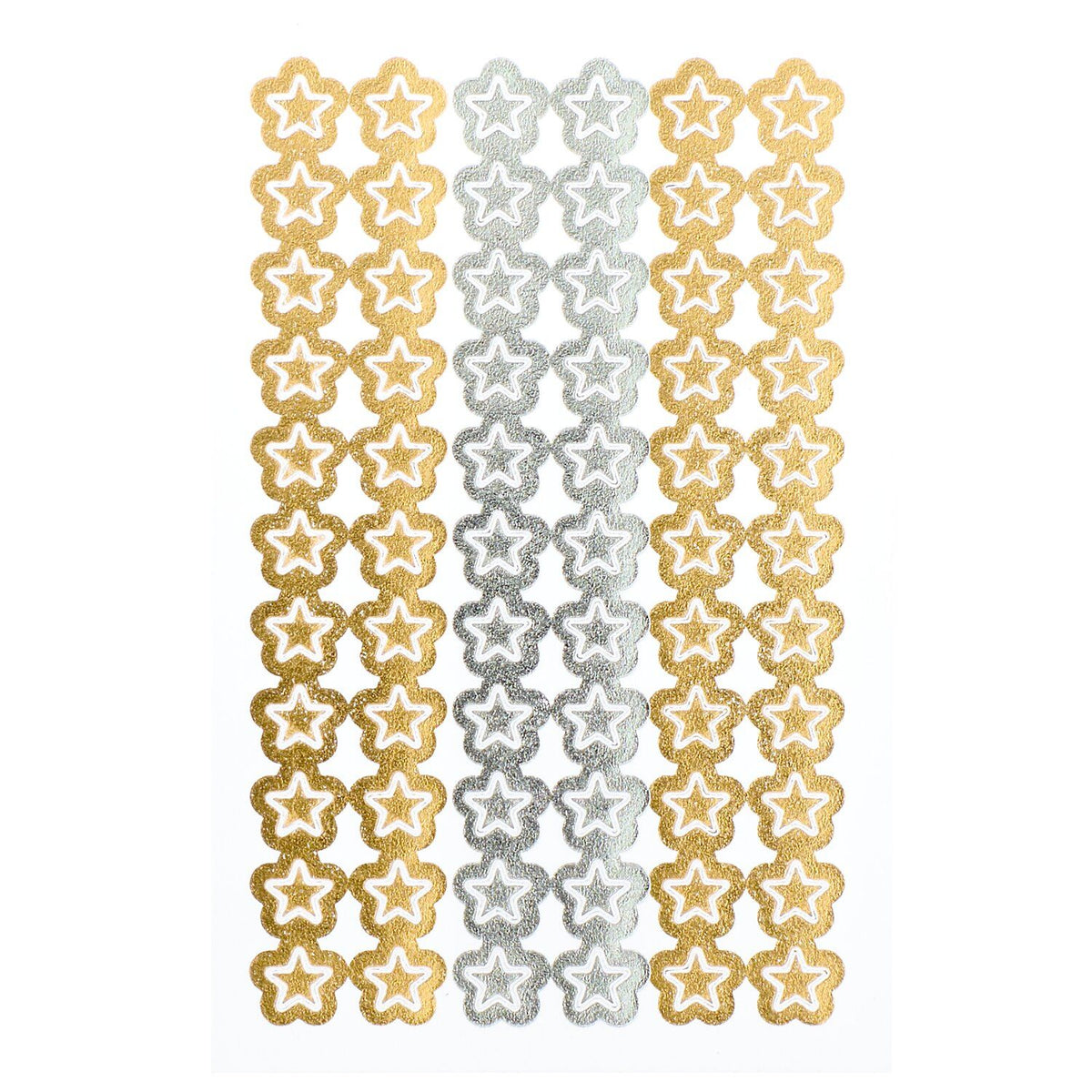 Mini silver & gold star stickers