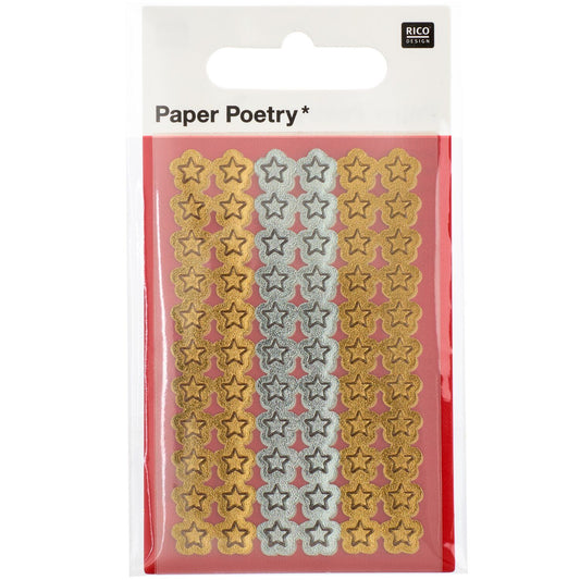 Mini silver & gold star stickers