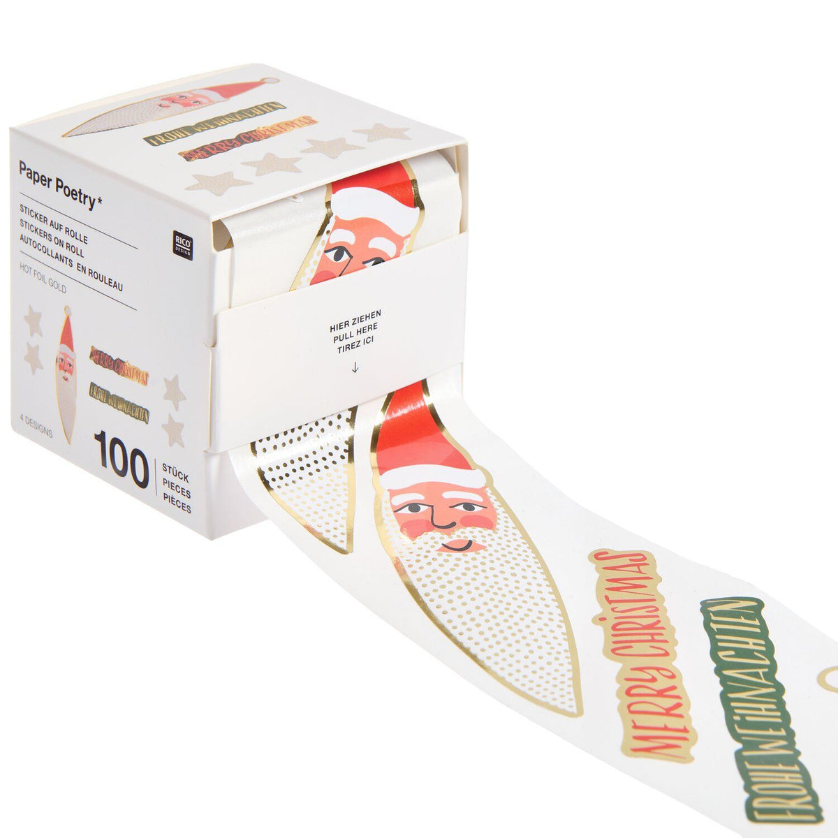 Advent Santa box of stickers