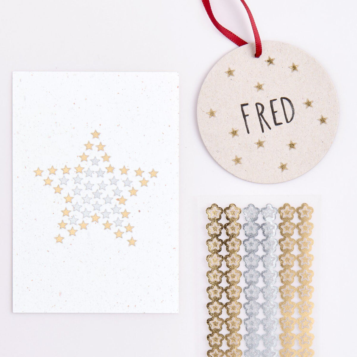 Mini silver & gold star stickers