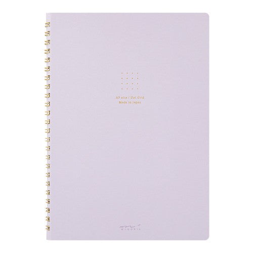 Purple ring bound grid dot note book from the Pencil Me In stationery shop.