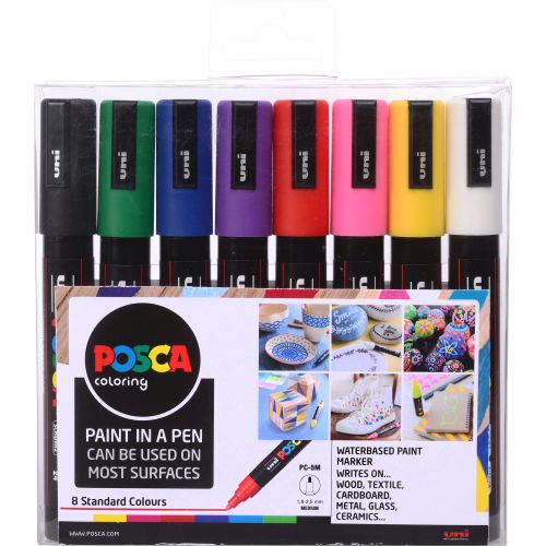 Posca PC-5M Paint Marker Assorted Colours (Pack 8)