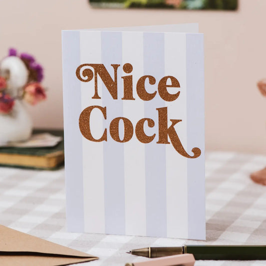 Nice Cock glitter card