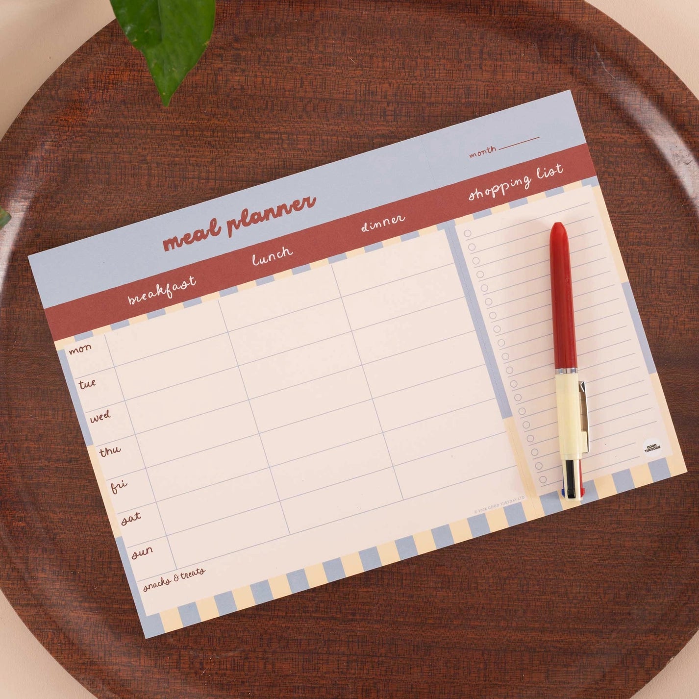 A4 Meal Planner - Butter Blue