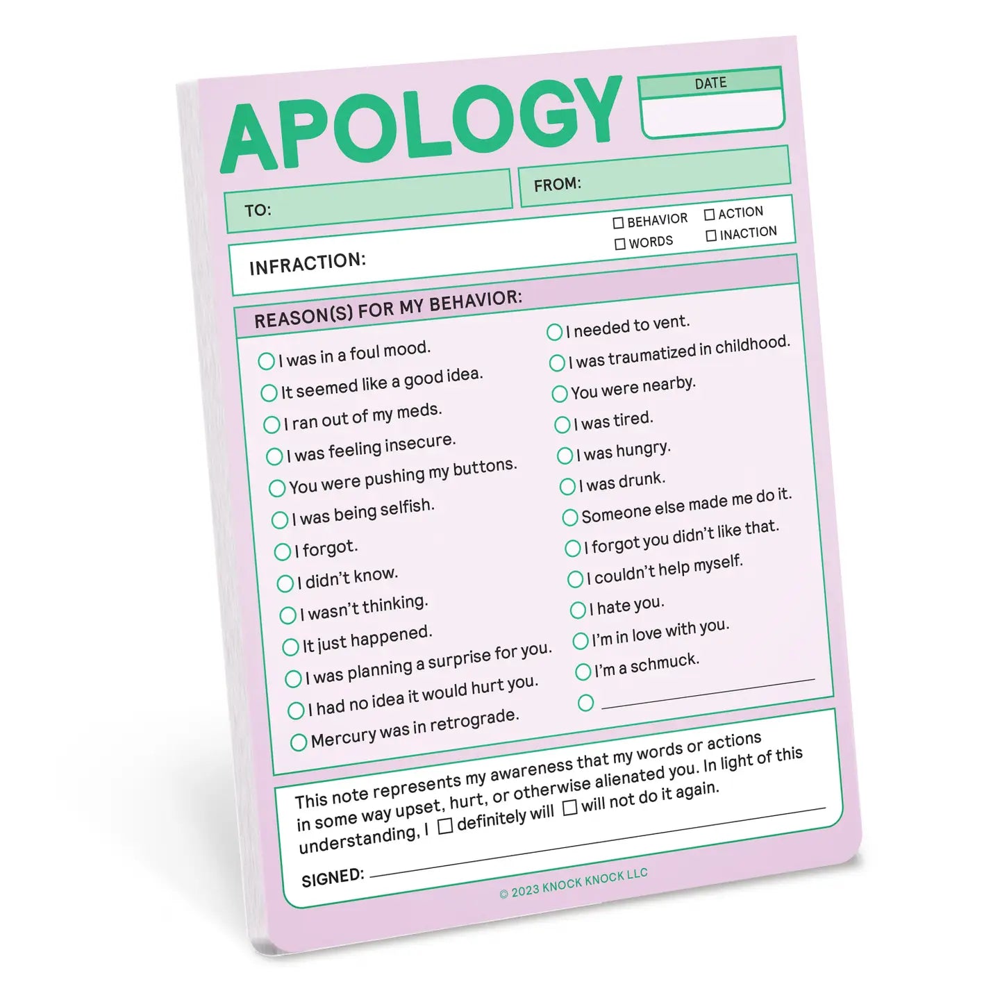 Apology Nifty Note pad