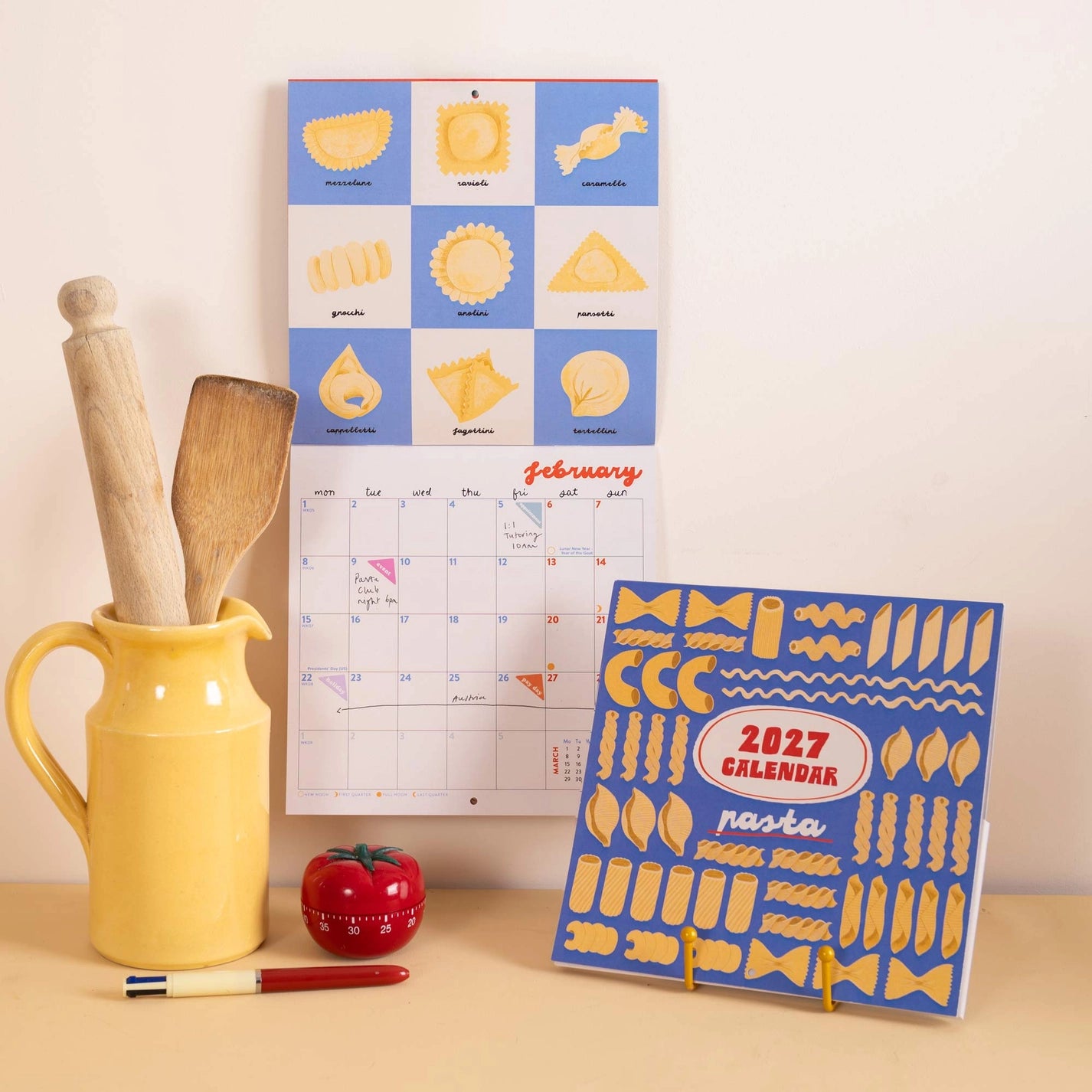 2027 Love of Pasta compact calendar