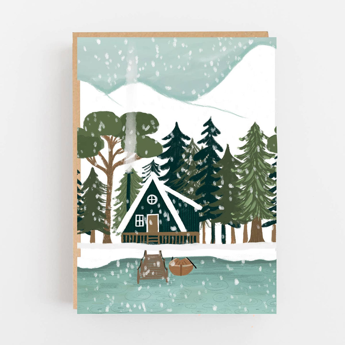 Black Triangle House Snowy Mountains card