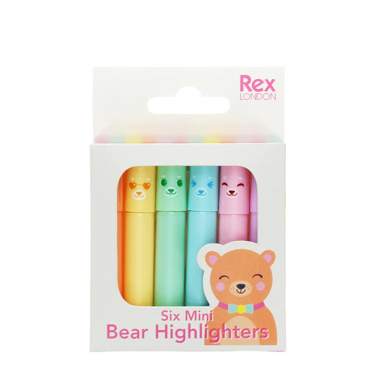 Mini highlighters (set of 6) - Bear