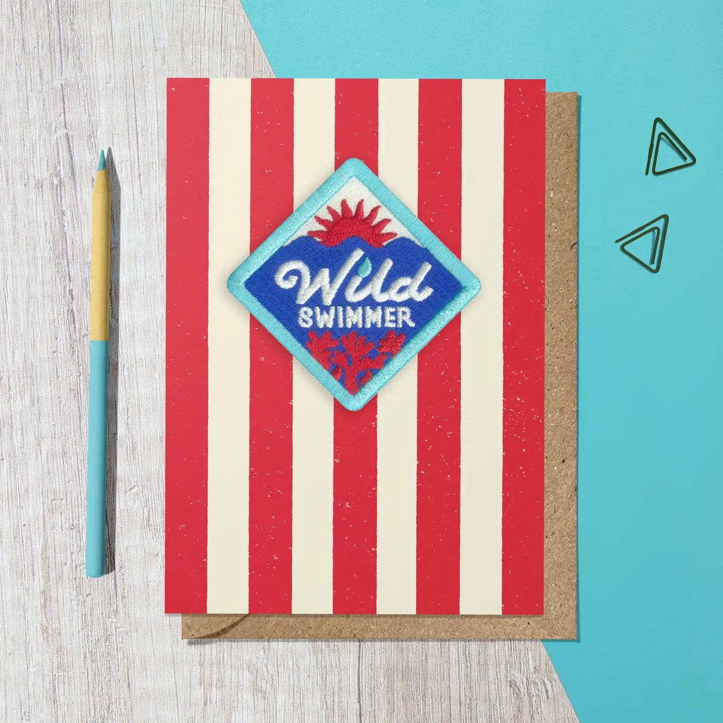 Wild Swimmer Embroidered Patch card