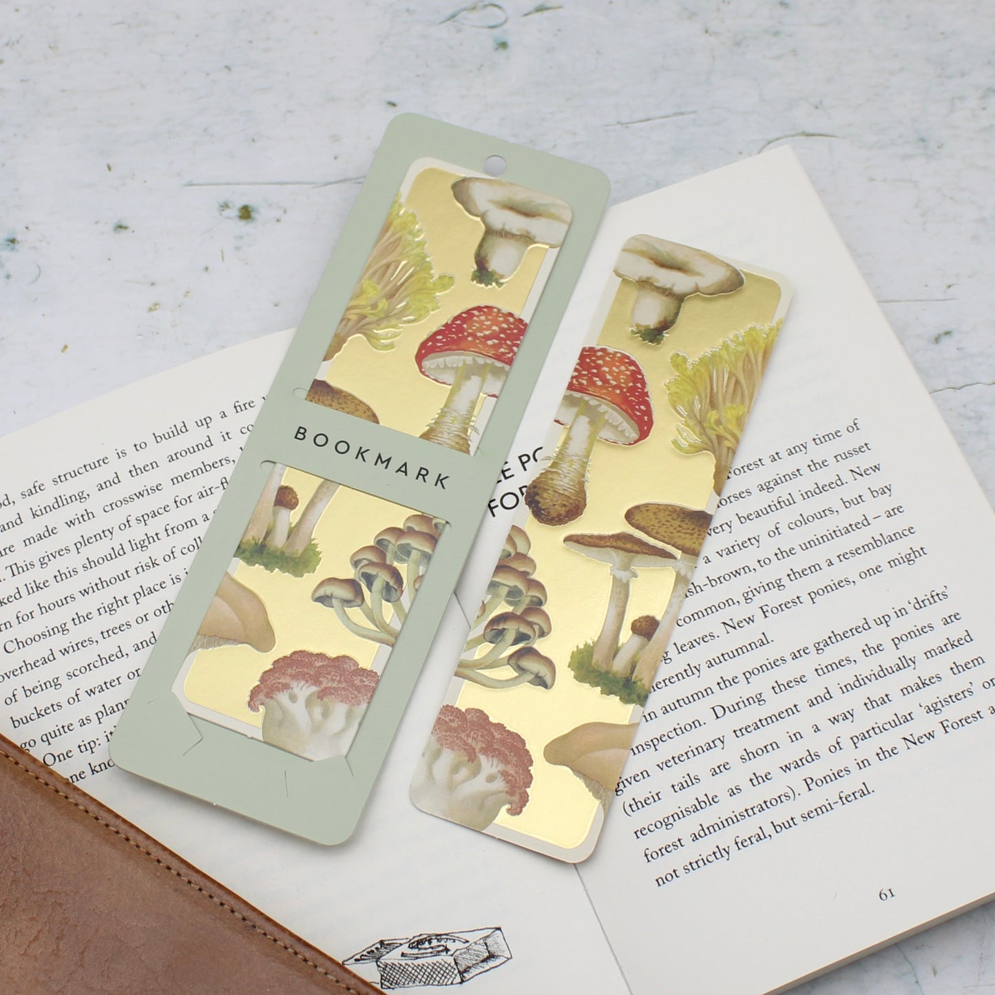 Natural World Mushroom Double Sided Bookmark