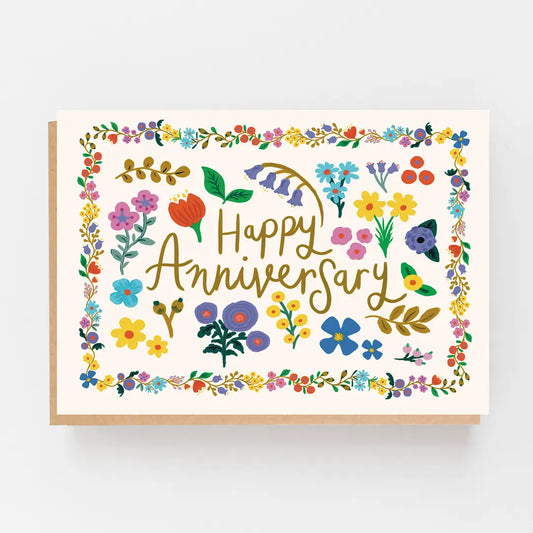 Romanian Pattern Happy Anniversary card