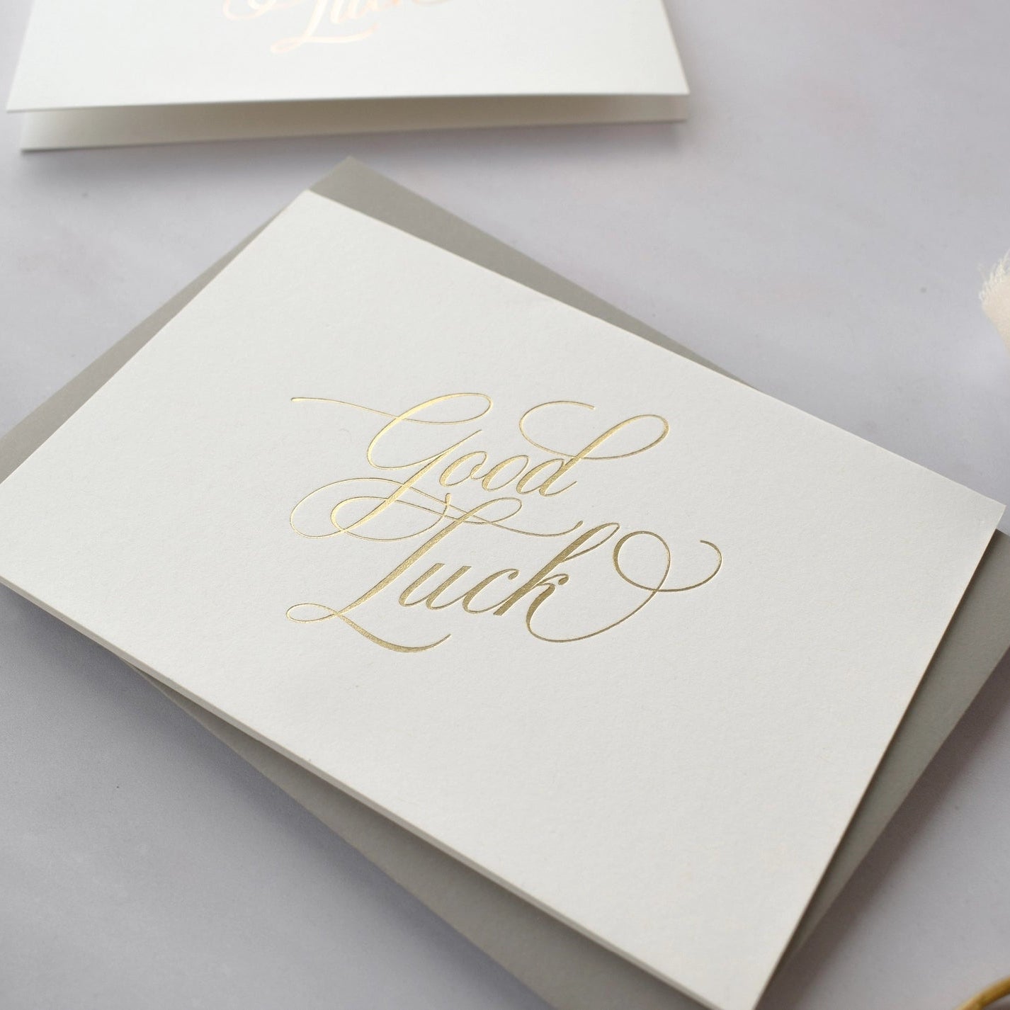 Good Luck gold foil card