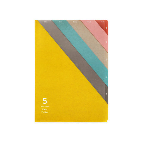 5 Pockets Clear Folder A4 - 2 colours available