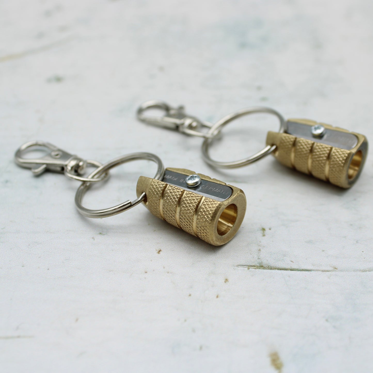 M&R Solid Brass Granate Pencil Sharpener Keyring