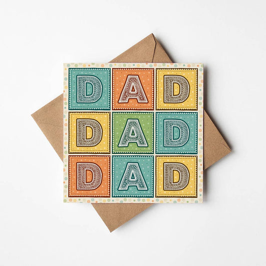 Colourful Typographic Father’s Day Card