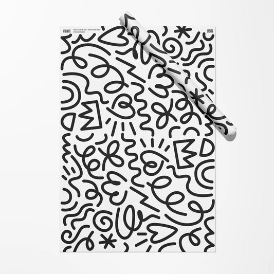 Party Doodle Wrapping Paper sheet