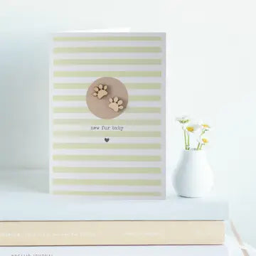 Fur Baby/Pet Wooden Paws Embellished card