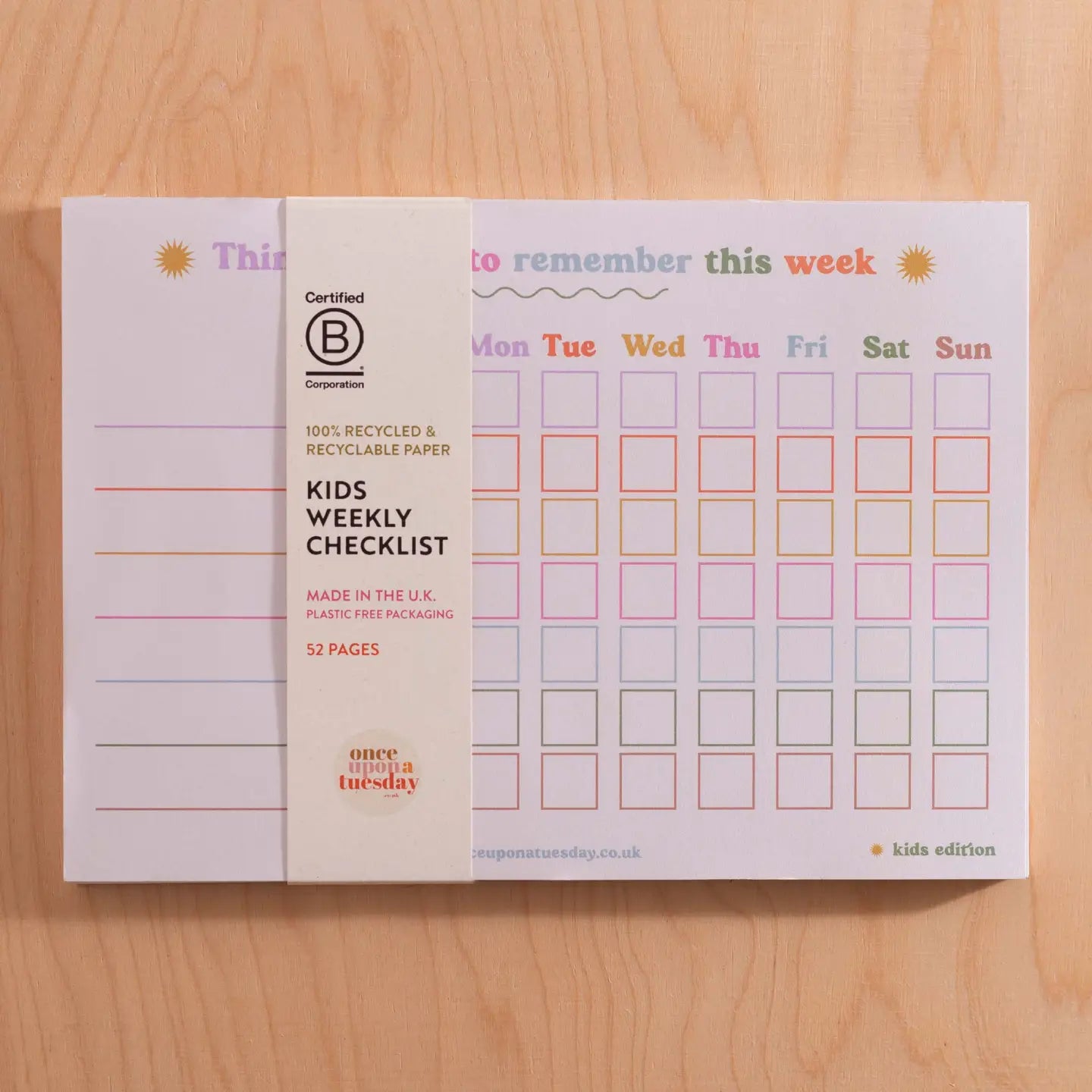 A5 Kids Weekly Planner Pad - Things I Need To Remember