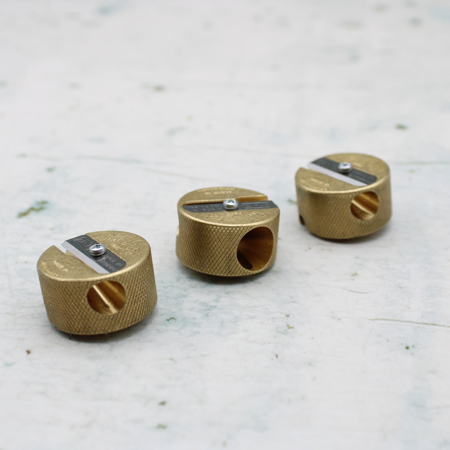 M&R Solid Brass Discos Pencil Sharpener