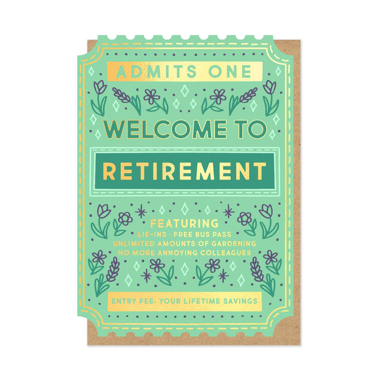 Retirement Vintage Ticket card
