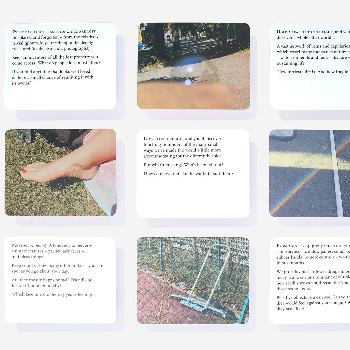 A set of inspirational prompt cards from the Pencil Me In stationery shop. 