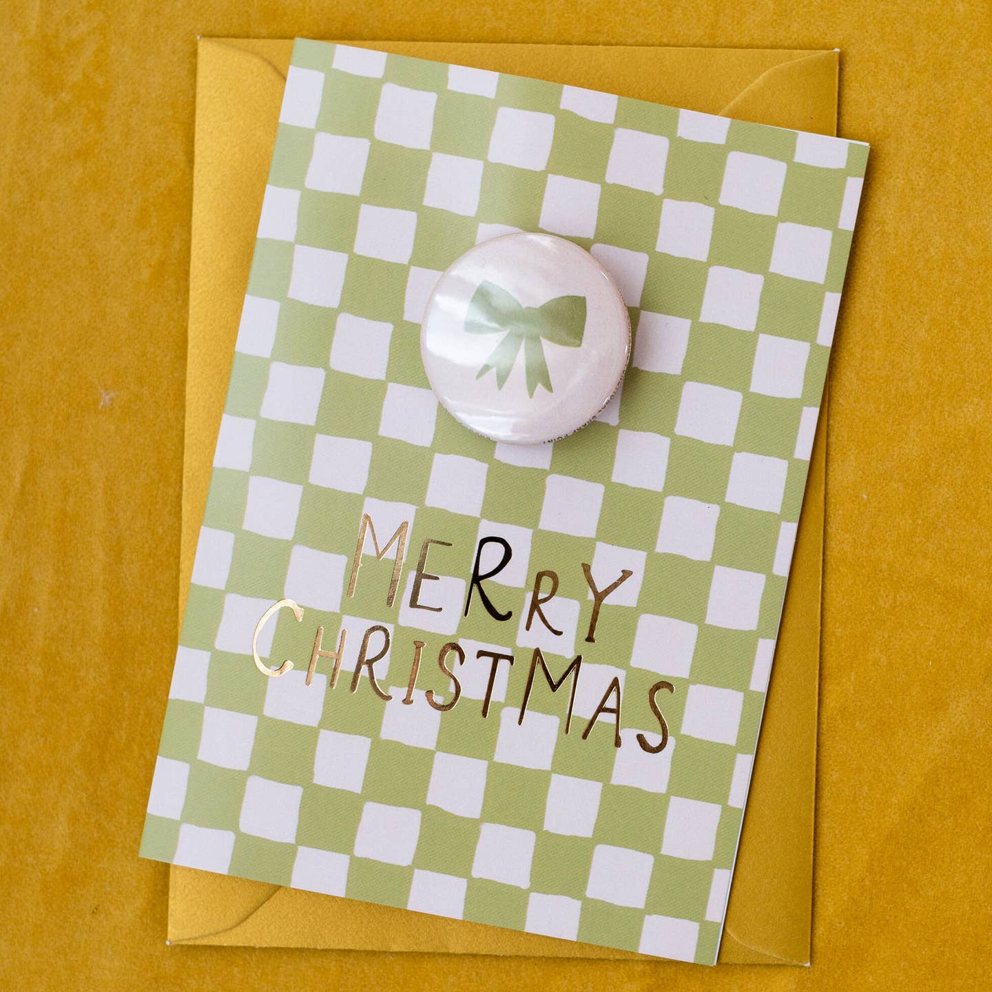 Merry Christmas Bow Badge Card