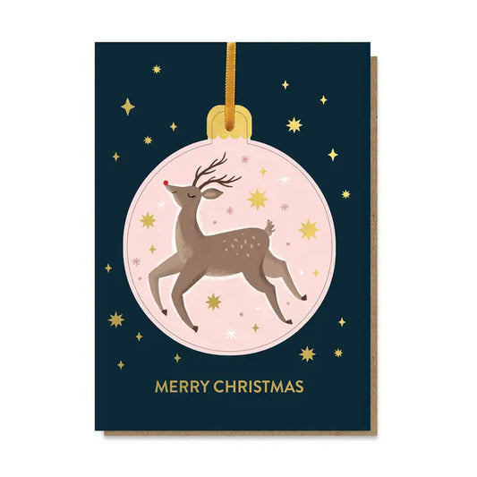 Rudolph Pop out Bauble card