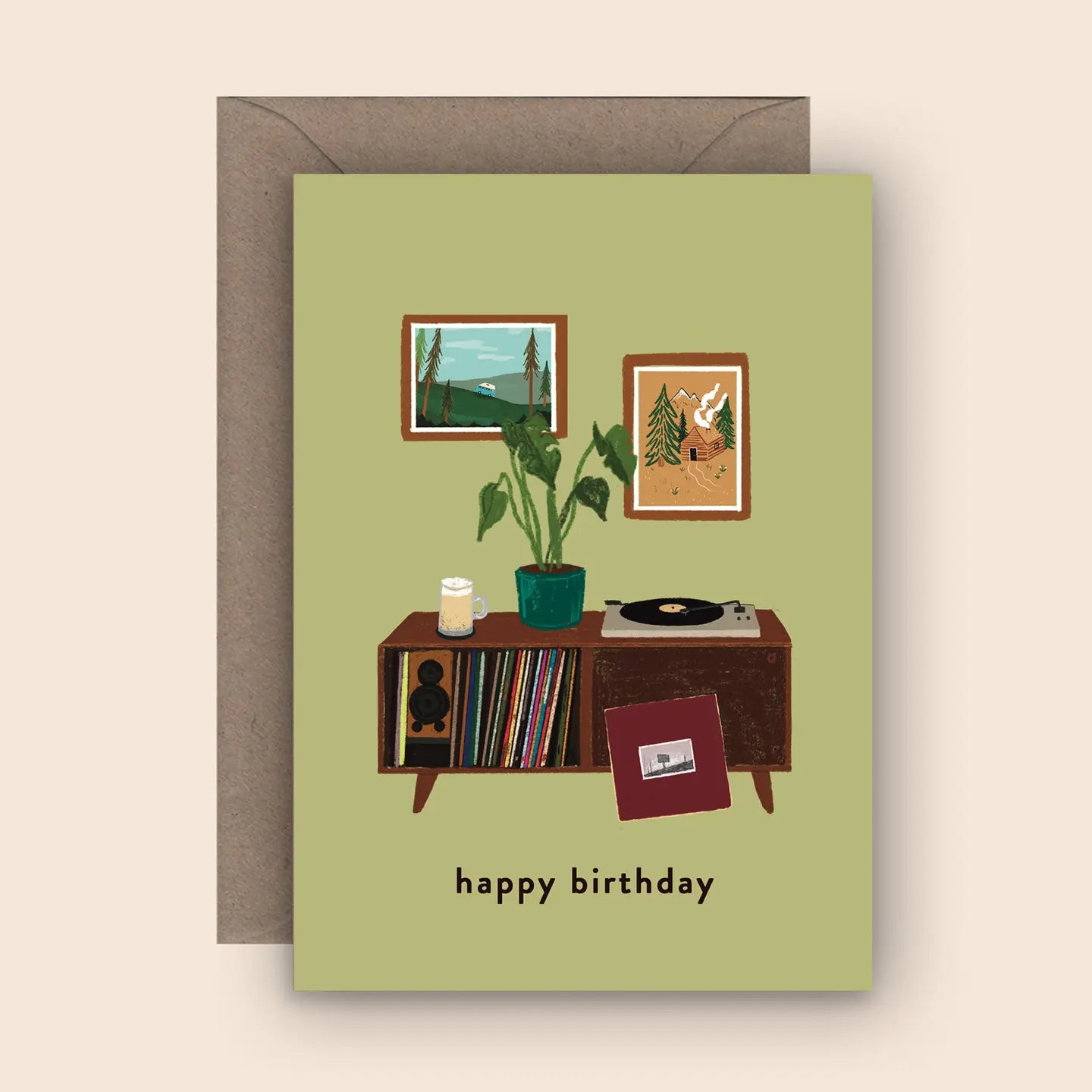 Happy Birthday Records Greetings Card