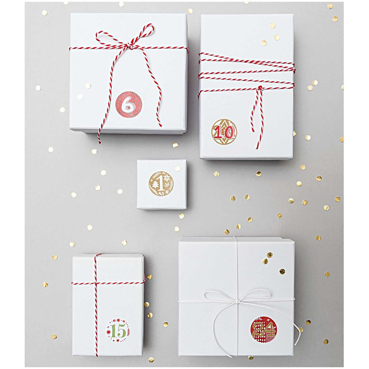 A pack of advent calendar stickers from the Pencil Me In stationery shop.