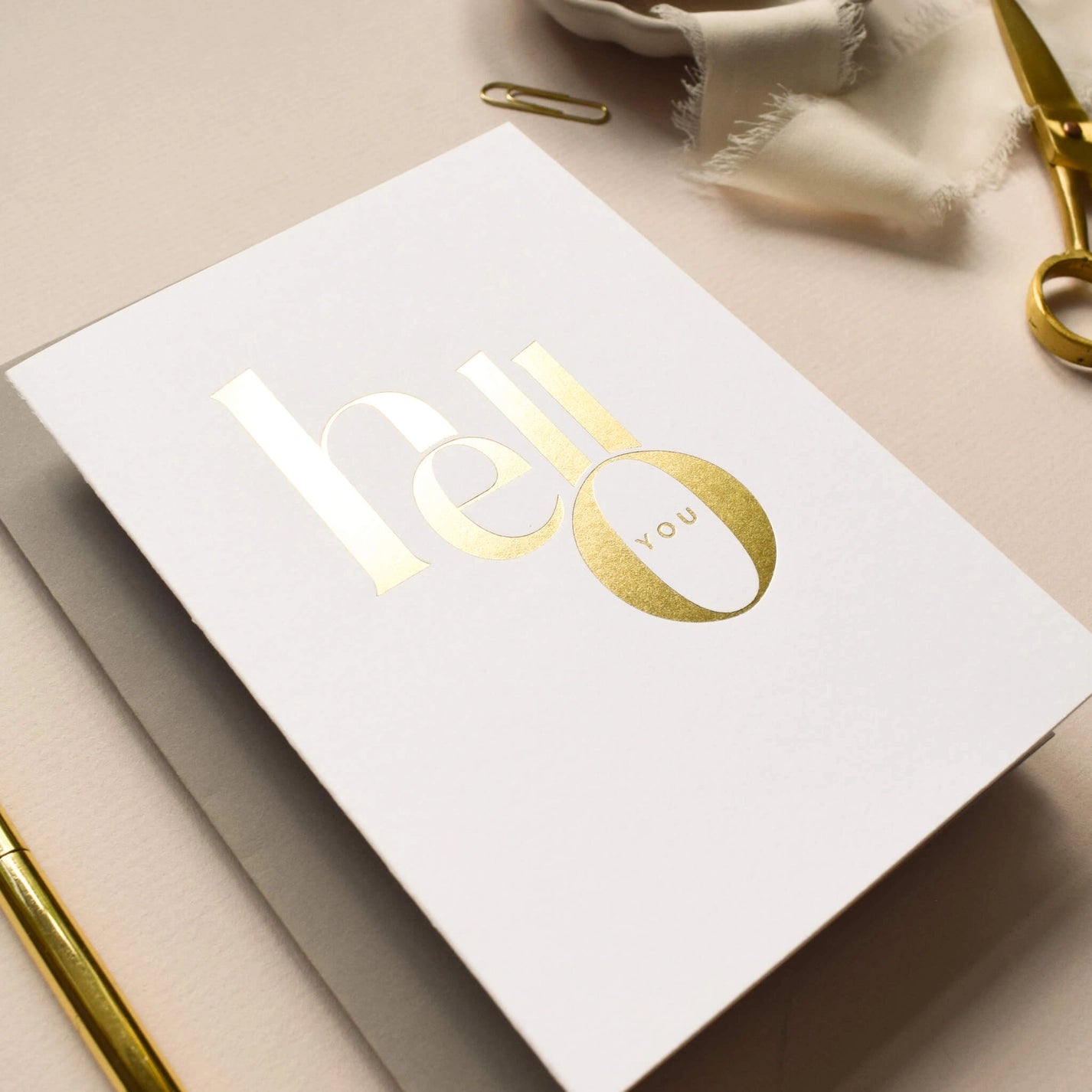 Hello You gold foil card