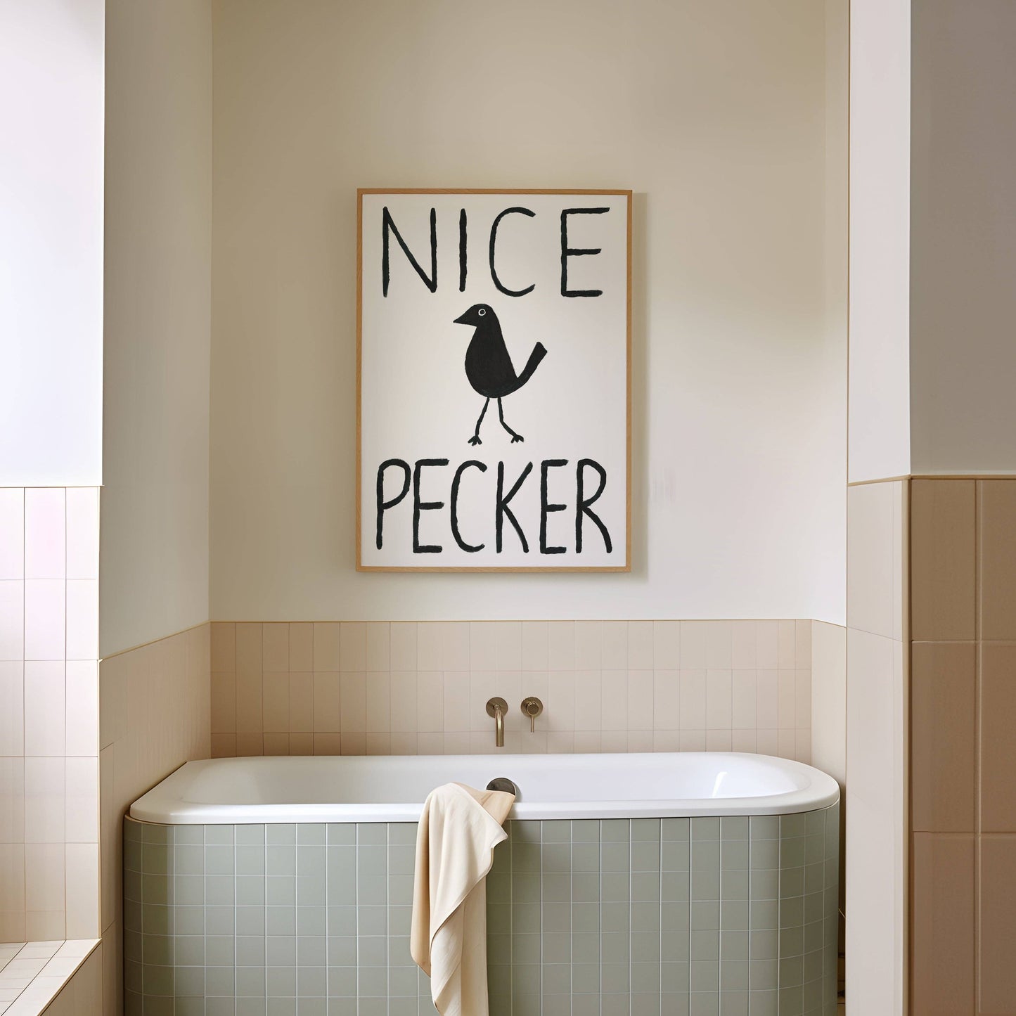 Nice Pecker Hand Painted Print A4